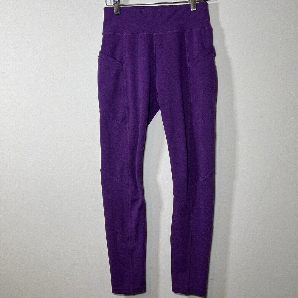 Pop Fit Purple Side Pockets Leggings Size S